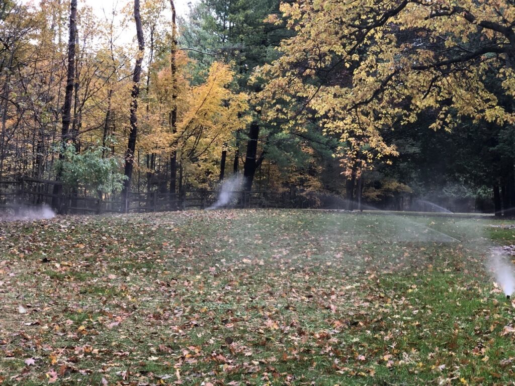BLOWING OUT SPRINKLER SYSTEM WITH AIR COMPRESSOR