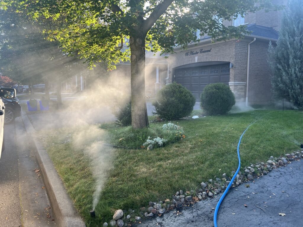 blowing out irrigation system with an air compressor